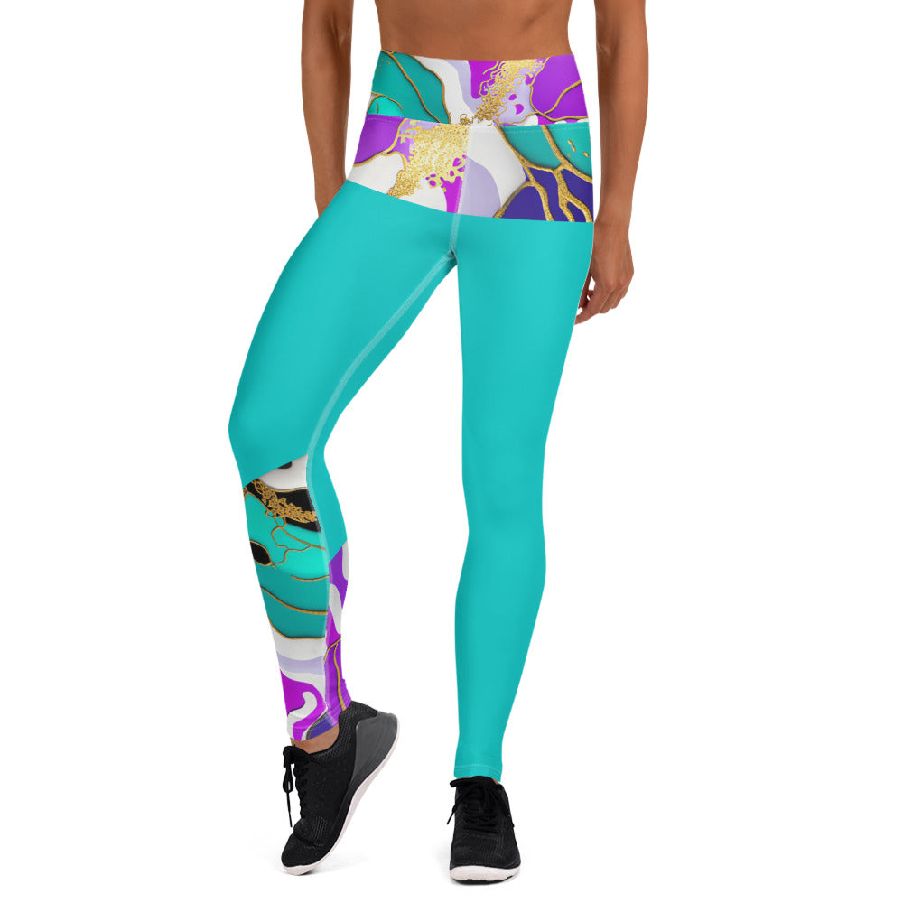 Arty Yoga Pants. Gym or Workout High Waist Leggings. "Artz" Streetwear by WickedYo.